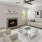 a living room with a fireplace